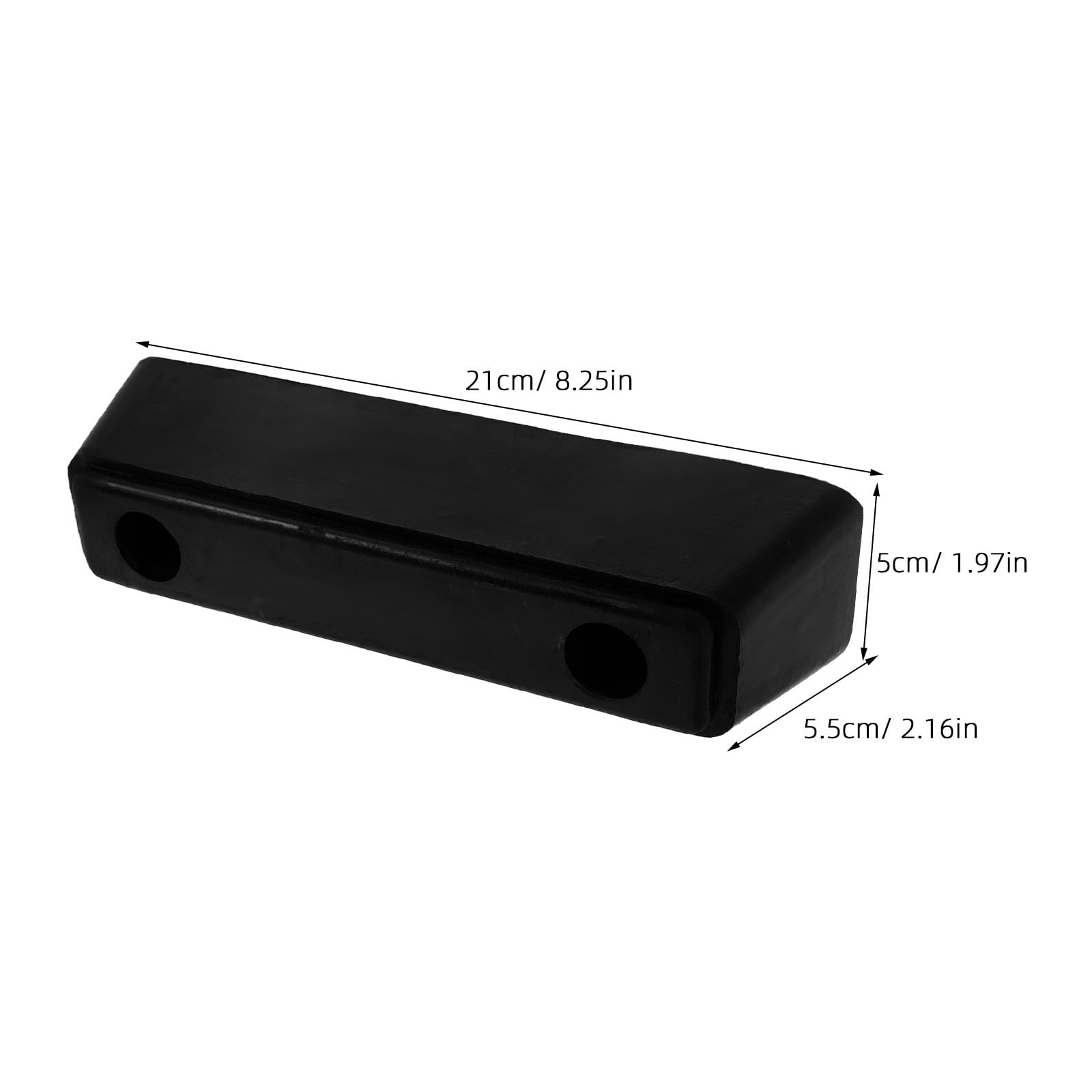Protection Pare-Chocs Arrière Camion en Caoutchouc Renforcé 21 Cm, Bloc Anti-Collision Rectangulaire pour Remorque, Tampon Amortisseur Pare-Chocs Commercial Robuste, Protection