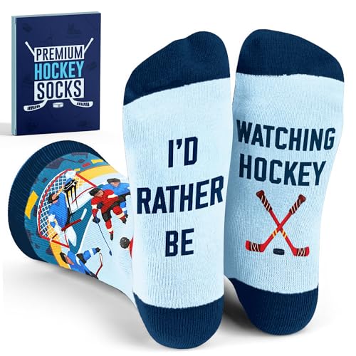 Hockey Gifts For Boys & Men Funny Hockey Socks Stocking Stuffers Christmas Gift For Kids Teen Boy Socks And Cool Gifts For Sports Lovers Soft And Warm Material