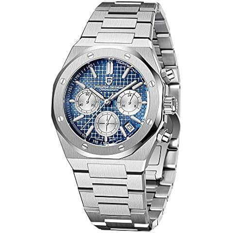 Pagani Design Watches for Men Japanese Quartz VK63 Stainless Steel Chronograph wrstiwatch Sapphire Mirror 200m Waterproof 1707 Cover
