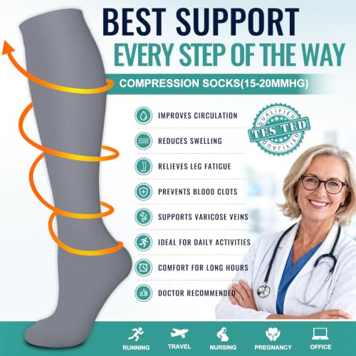 Image of 3 Pack Medical Compression Sock-Compression Sock For Women and Men Circulation -Best for Running,Nursing,Athletic Sports