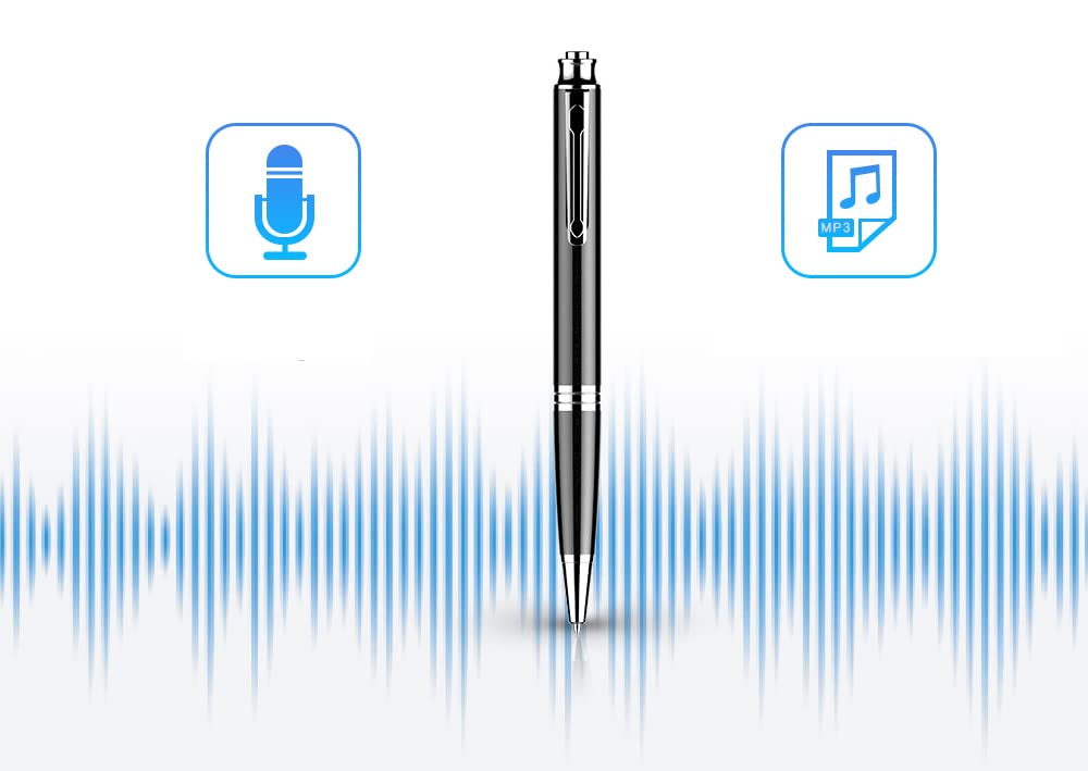 Grabadora de Voz de Bolígrafo Q60 | Grabadora de Audio 8GB | Dictáfono con activación por Voz, Audio HD 192kbps