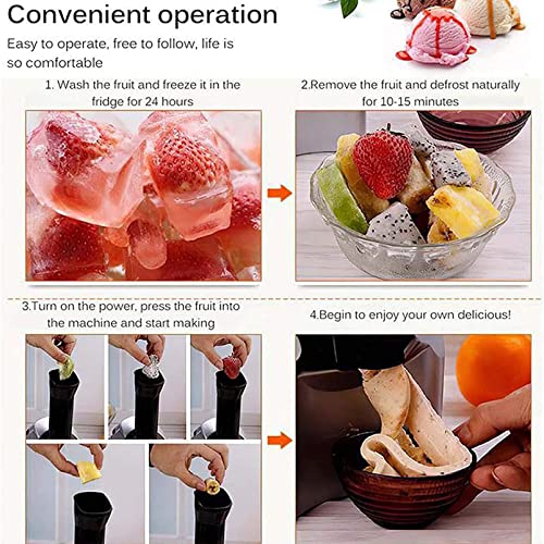 ZIAMOO Professionelle Eiscreme-Maschine, 200 W Automatische Gefrorene Frucht-Eismaschine für den Heimgebrauch DIY-Frucht… – Bild 6