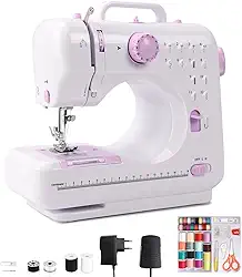 Maquina de Costura, Mini Maquina de Costura com 12 Padrões de Costura, Velocidade Ajustável Máquina de Costura Portátil, 110-220V Maquina Costura, Máquina de Costura Doméstica, Maquina de Bordar