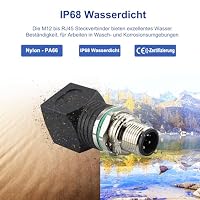Lonlonty M12 4-Polig D-Code Stecker auf RJ45 Buchse Adapter Cat6 IP68 – Ansicht 3