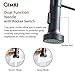GIMILI Matte Black LED Kitchen Faucet with Soap Dispenser, Modern Single Handle Spring Kitchen Sink Faucets with Pull Down Sprayer