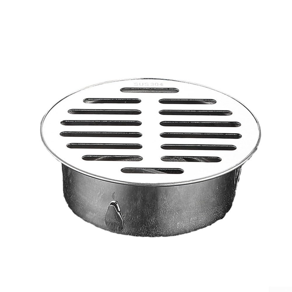 HpLive 110 mm Round Floor Drain, Stainless Steel, Anti-Lock, for Outdoor Roof, Plug-in Floor Drain with Large Displacement for Garden, Outdoor Patio