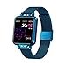 Produktbild Aliwisdom Smartwatch für Damen Kinder, 1,22 Zoll Fashion Smartwatch Fitness Uhr Wasserdicht Sport Armbanduhr Fitness Tracker Metallarmband für iOS Android, Mit Whatsapp SMS-Lesefunktion (Blau)