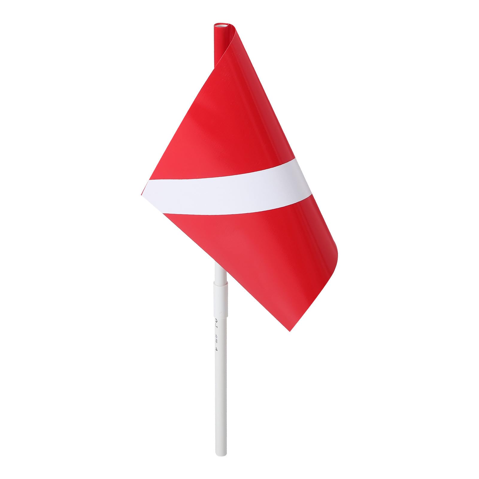 EXAOMBLE Scuba Diving Flag Red and White Nautical Signal Flag 13x12 Inches with 23.6 Inch Flagpole for Swimming and Scuba Diving Visible Marker on Beach and Floating Buoy