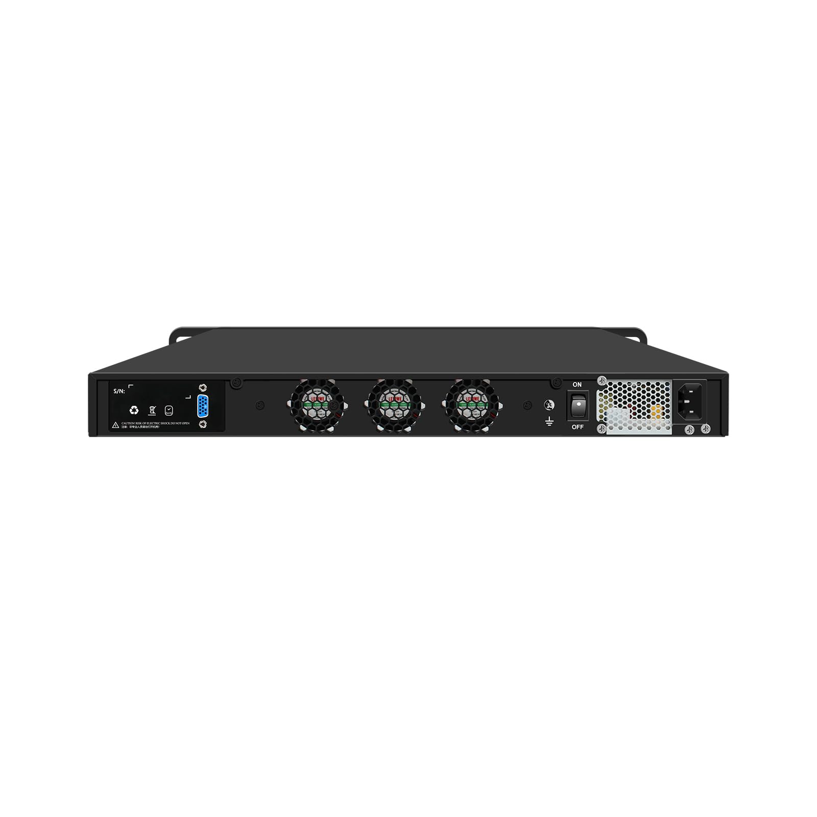 1U Firewall Appliance, PFSense, Mikrotik, OPNsense, VPN, Network Security Hardware, Core I5 9400, RJ67, C246, 8 x 2.5GbE 226-V LAN, 4 x SFP+ 10GbE X710, 64G RAM, 256G SSD