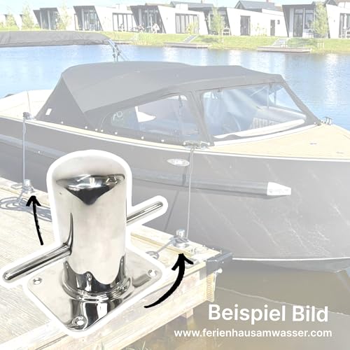 Fantic26 Boot Edelstahl Leinen Festmacher Kreuz Poller 120mm Edelstahl Rostfrei Marine Anlege Stegpoller für Motorboote I Tender I Schaluppe I Sloep I Schlauchboote