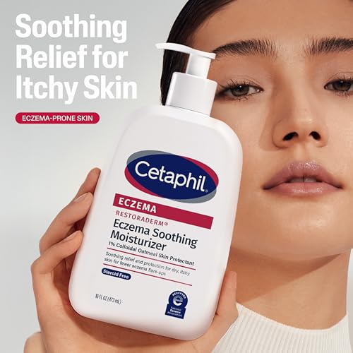 Image of CETAPHIL ECZEMA RESTORADERM Soothing Moisturizer, For Eczema Prone Skin, 16 oz, Fewer Symptom Flare-Ups, 48 Hour Hydration, 1% Skin Protectant Colloidal Oatmeal, Steroid Free, Doctor Recommended Brand