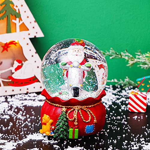 Snow Globes with Snowflakes Dancing Water Glass Snow Globe Music Box for Christmas, Santa Claus