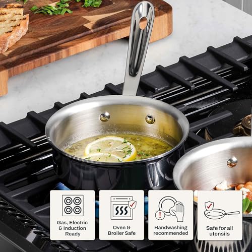 All-Clad D3® Stainless Steel 1 Quart Sauce Pan Covered- Made in the USA- The Original Bonded Professional Cookware- Oven Safe & Induction Compatible by All-Clad - Image 7