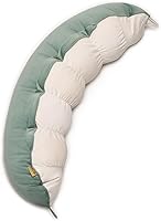 Peallow Long Round Body Pillow for Adults - 29.5" Bolster for Side Sleepers, Lumbar Support & Full-Body Comfort (Green-White)