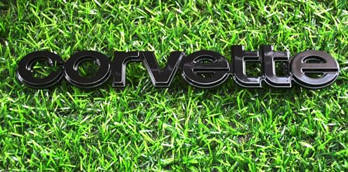 Image of Replacement for Corvette 1980-1982 C3 Rear Bumper Emblem Badge Script Corvette New (Black)
