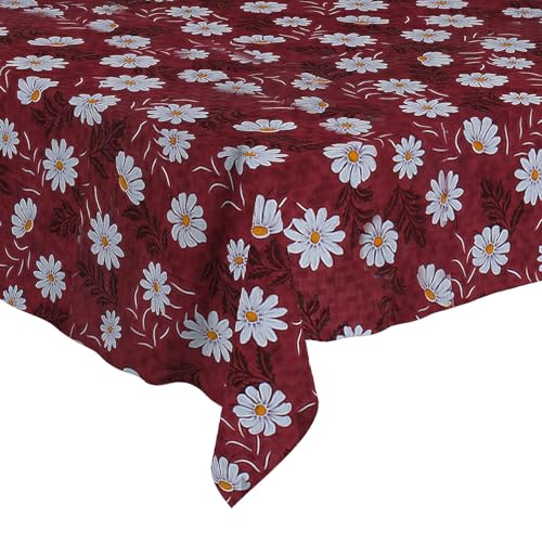 Image of Dakshya Industries PVC Waterproof Withoutlace Dining Table Cover (Size - 54X78 Inch) Rectangle 6 Seater Heat Rasistant Table Cloth (T20)