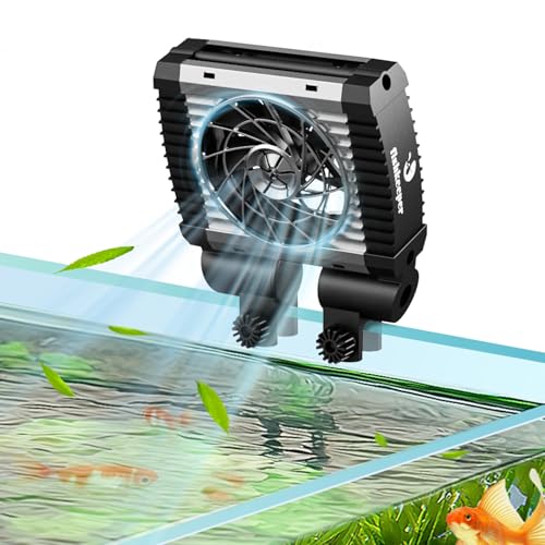 Image of fishkeeper Aquarium Chiller Fan - 3600 r /m Powerful Wind Quiet Fish Tank Cooling Fan, 5 Speeds, 3 Timer Modes, 180 Wide Angle Adjustable Aquarium Cooler with Smart Controller (4W, 1 Head)