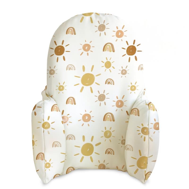 Image of Yeah Baby Goods Wipeable Cushion Cover (Mr Golden Sun) - Compatible with the IKEA Antilop Highchair - Soft, Waterproof Baby High Chair Cover - Vegan Leather Pillow Type Cushion