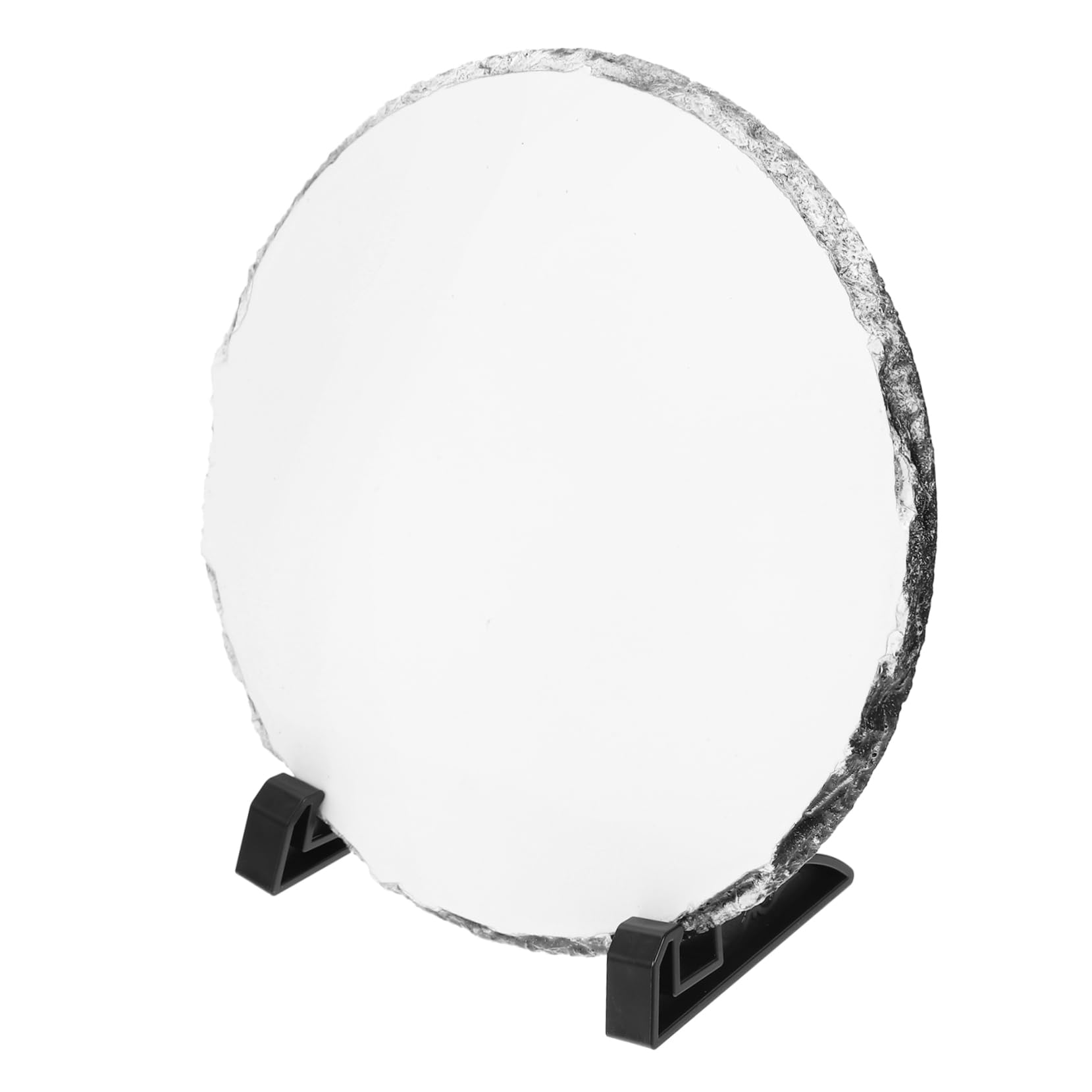 NUOBESTY Sturdy Sublimation Picture Frame Round Stone Plate Heat Transfer Photo Plaque for Graduations