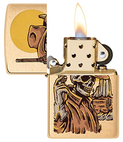 Encendedor Zippo Wild West Diseño Bronce cepillado miniatura 4