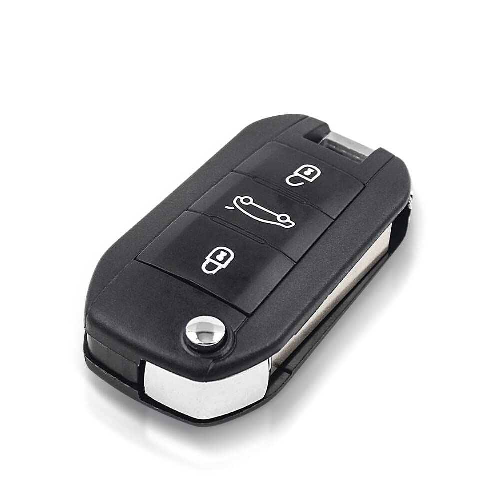 Chiave telecomando per auto compatibile con Peugeot 208 2008 301 308 3008 408 508 compatibile con Citroen C3 ID46 PCF7941 434 MHz HU83 VA2 Blade Flip Key (colore: VA2 Blade Trunk)