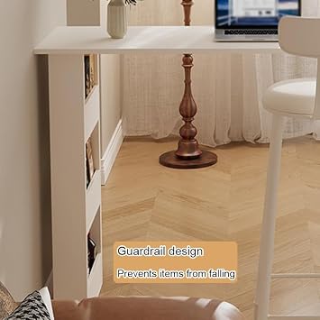 Home-use Bar Table, Integrated Kitchen Partition with Guardrail, Leisure Counter Desk with Shelving for Kitchen Dining Room Entryway(140x50x105cm)
