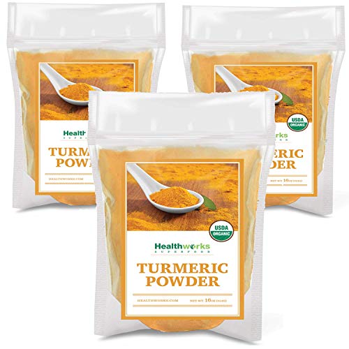 Healthworks Turmeric Powder (48 Ounces / 3 Pounds) (3 x 1 Pound Bags) | Ground Raw Organic | Curcumin & Antioxidants | Keto, Paleo, Vegan, Non-GMO | Anti-Inflammatory