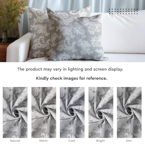 Image of Encasa XO Chambray Cotton Floral Cushion Covers | Red (Set of 2) I 16 inchx16 inch (40x40 cm) I Covers Only, No Insert I Decorative Floral Square Pillowcase I Machine Washable