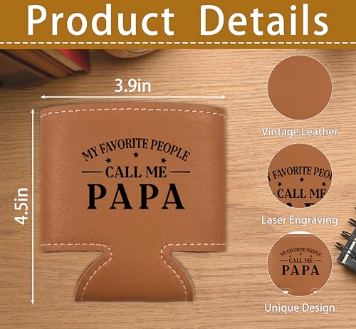 Fathers Day Birthday Gifts For Dad From Wife Daughter Son, My Favorite People Call Me Papa Beer Can Coozie, Cans Holder Present For Husband, Cozy Bottle Sleeve Accessories, A22
