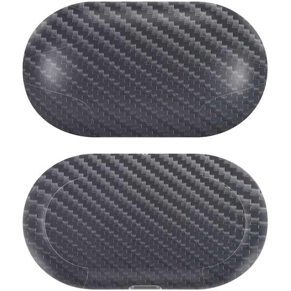 Skinit Decal Audio Skin Compatible with Galaxy Buds Plus - Silver Carbon Fiber Specialty Texture Material Design