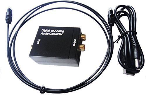 Easyday Digital To Analog Audio Converter With Digital Optical Toslink And S/Pdif Coaxial Inputs And Analog Rca And (Headphone) Outputs - 0.5M Optical Toslink Cable Optical Cable Included #TOP6