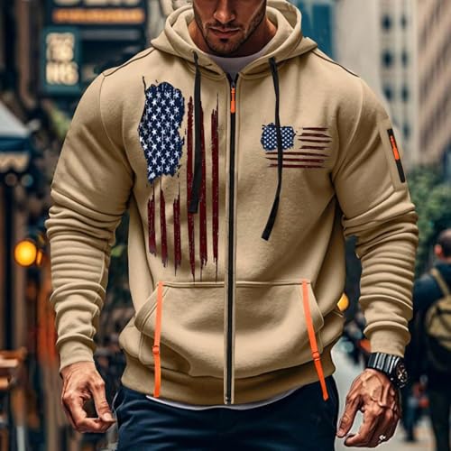 Zipper Hoodies for Men Graphic American Flag Tactical Hooded Sweatshirts Long Sleeve Athletic Jacket With Pockets3