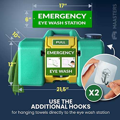 Maasters 8Gal Portable Eye Wash Station, Wall Mount Eyewash Station Osha-Approved, Emergency Eye Wash Station With Mirror & Dual Spray, First Aid Eye Wash Units, Ansi Certified Eye Washing Station #TOP7