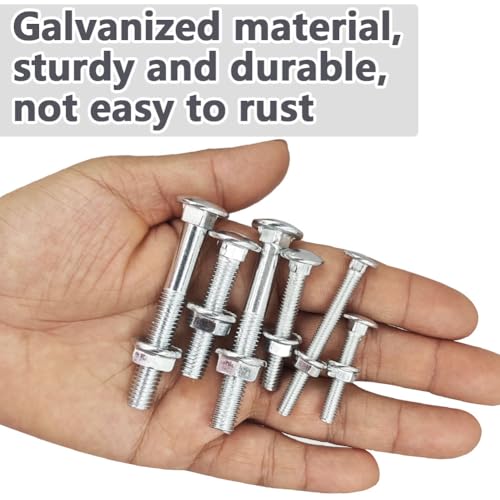 SHUNCHG M5 X 30mm Coach Bolts, Cup Square Carriage Bolt and Nut Pack of 20, M5 (5mm) X 30mm Coach Bolts with Hexagon Nuts - Image 4