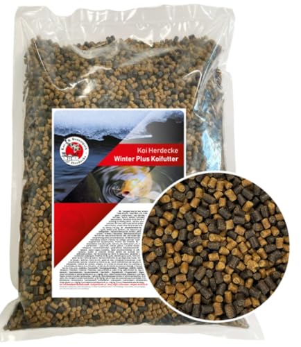 Koi Coperta – 2,5 kg di mangime Koi Plus affondante per autunno e inverno | Pellet affondanti da 4,5 mm | adatto per pesci ornamentali – pesci rossi – Orfe – Shubunkin | Confezione da 2,5 kg – Mangime