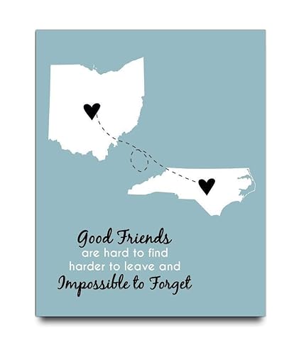Miniatura 4 de Going Away Paper Art Print  Long Distance Map Gift  Unique Friend Gift  Personalized Going Away  Best Friend Gift  Best Friend Long Distance Map