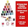 SINGER Polyester Sewing Thread Set - 30 Assorted Colors, 50 Yards per Mini Thread Spool, Sewing Kit Includes 5 Large Eye Hand Needles, 1 Needle Threader, Suitable for Hand and Machine Sewing