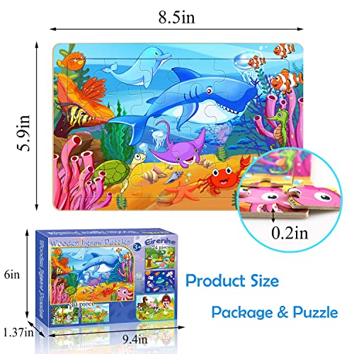 Puzzles For Kids Ages 3-5, Wooden Jigsaw Puzzles 24-30 Pieces For Toddler Children Learning Educational Puzzles 3 4 5 6 Year Toys For Boys And Girls (6 Puzzles) #TOP3