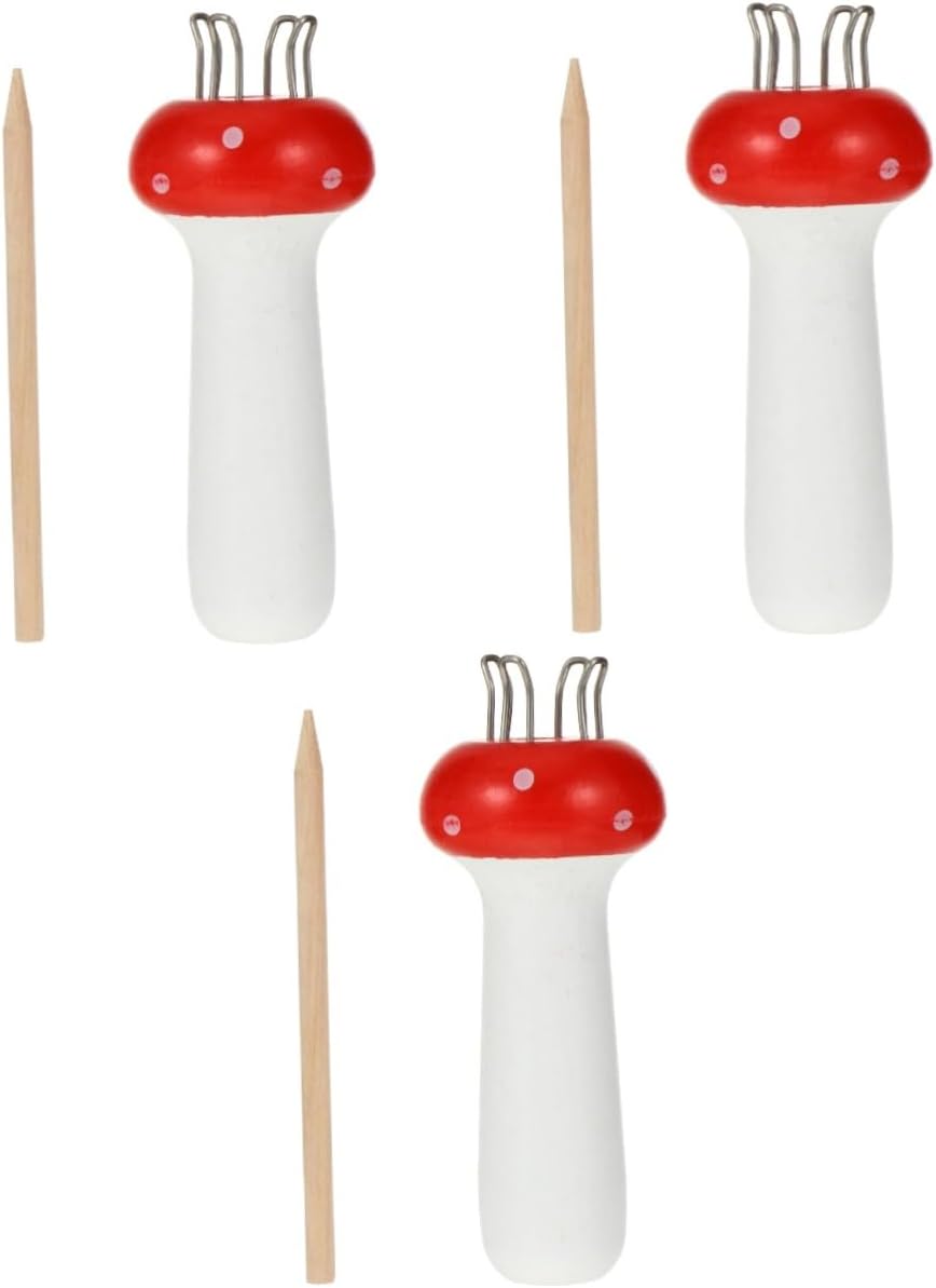 Gadpiparty 3pcs French Knitter Mushroom Craft Tool DIY Knitting Spool for Beginners Compact and Lightweight Knitting Dolly for Craft Lovers