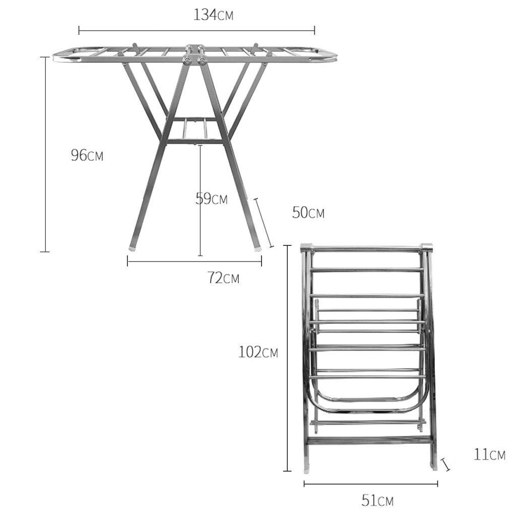Robuster faltbarer Wäscheständer aus Edelstahl mit Flügel-Design, zusammenklappbarer und multifunktionaler Wäscheständer, 134 cm Trockenraum