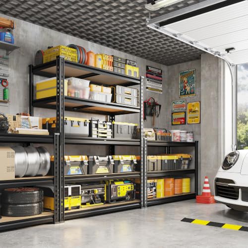Image of REIBII 4 Pack Garage Shelving for Warehouse, Heavy Duty Metal Shelving