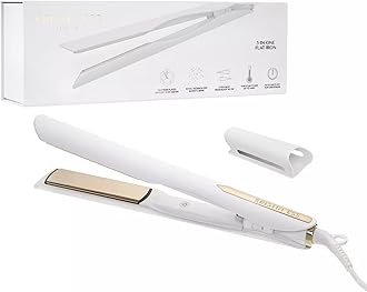 Kristin Ess 3-in-One Professional Titanium Hair Straightener Curler 2 in 1 + Beach Waver Combo for Women with Curly, Frizzy + Thick Hair - 1 1/4 Inch Dual Voltage Flat Iron + Travel Cap - 440 Degree