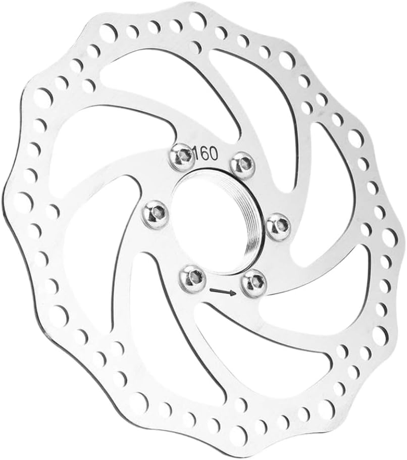 160mm Mountain Bike Brake Rotor 6 Bolts Stainless Steel Bicycle Brake Rotor Floating Disc Disc Brake Rotor Compatible With Mountain Bikes