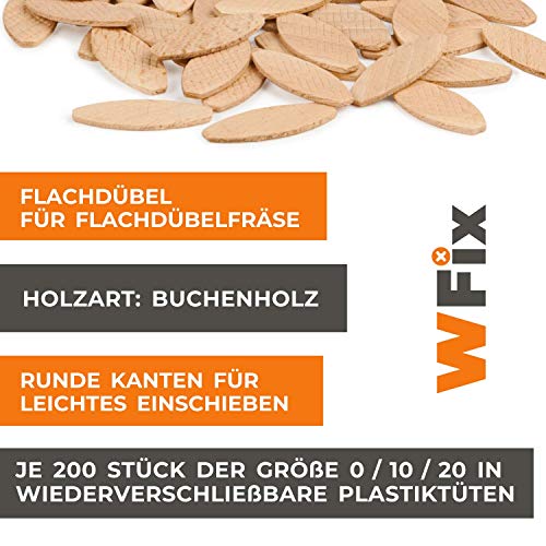 Flachdübel WFix in den Größen 0, 10 und 20 200 Stück pro Größe