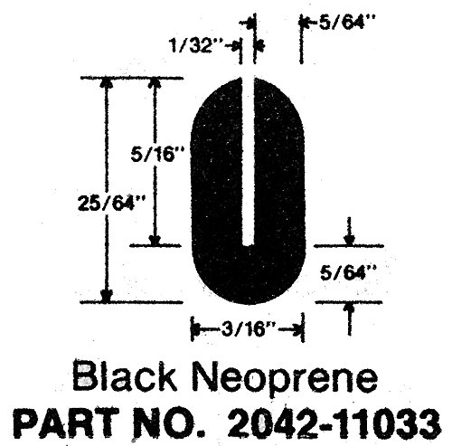 Herco 2042U Neoprene Rubber Rounded U-Channel Edge Protector Extrusion 1/32