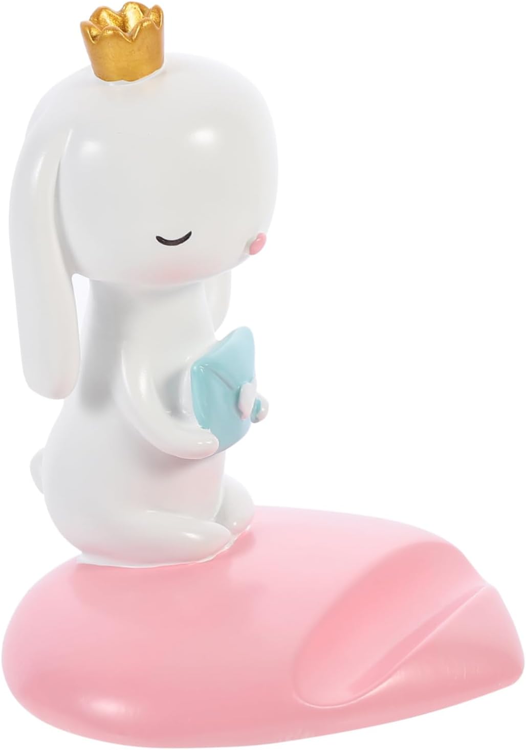 White Rabbit Phone Holder Desktop Stand for Cell Phone, Poly Resin