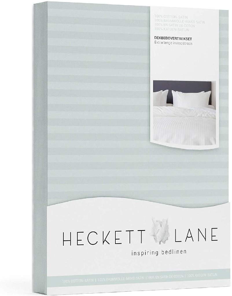 Heckett Lane Plain Stripe Duvet Cover 240 Chalk Blue