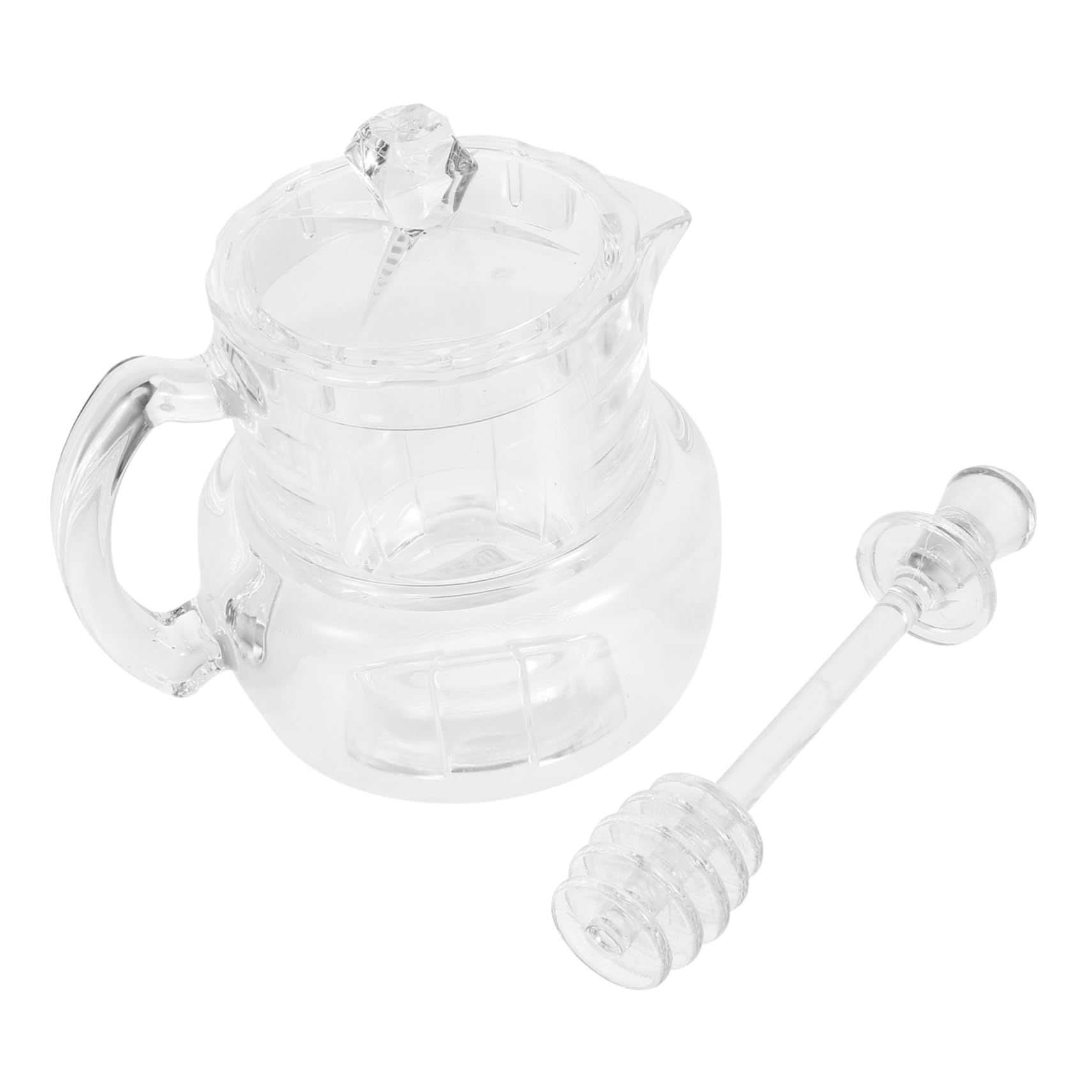 FELTECHELECTR 1 Set Creative Honey Dispenser with Dipper Syrup Pot for Home Decor Honey Container for Easy Serving and No Waste