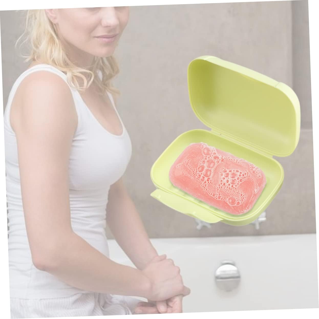 SOLUSTRE Sealed Portable Soap Dish Box Travel Soap Holder Container Leakproof Compact Lightweight Pp Plastic Case for Travel Hiking Camping