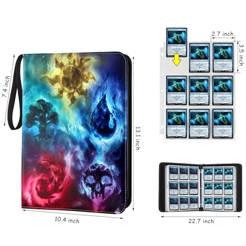 MTGPRO Trading Card Binder,9-Pocket Binder for Trading Cards Holds 720 Cards,Premium Collector Card Album for Standard Cards,Card Collection Folder for MTG,TCG,Yugioh,Game Cards (A-Colorful Patterns) by MTGPRO - Image 2